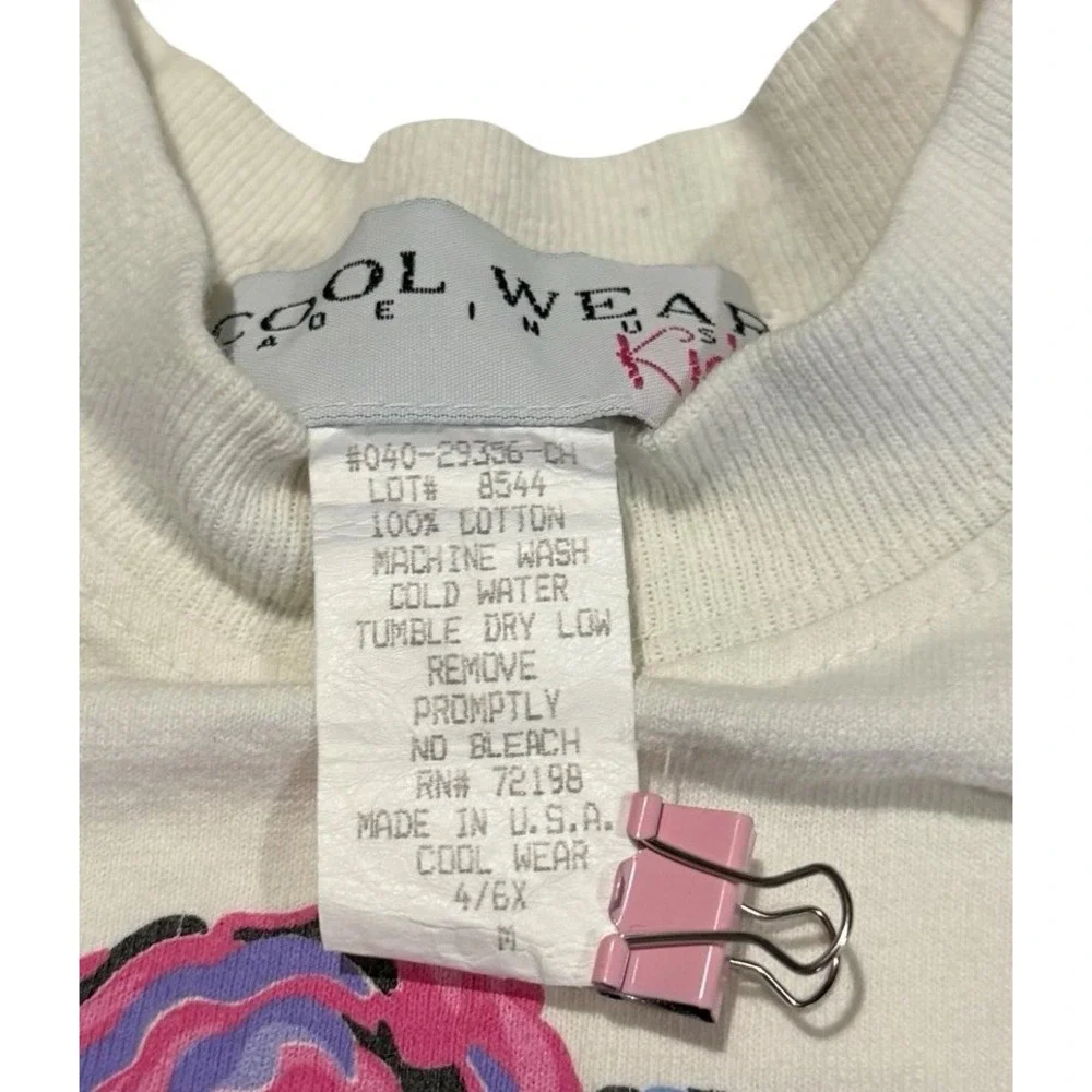 Vintage Cool Wear Kids Floral Shorts Set White‎ Swing Top Purple Pink 4/6X USA